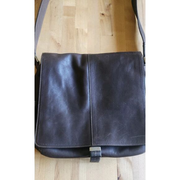Coach Vtg Lenox Brief In Brown Leather Style Messenger Journalist Crossbody EUC - Picture 3 of 14